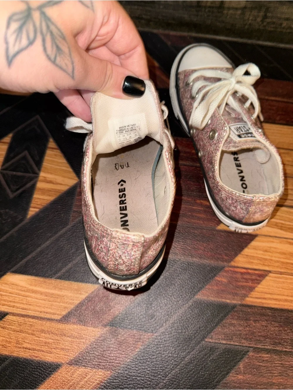 Converse Kids Pink Glitter Low Top Sneakers